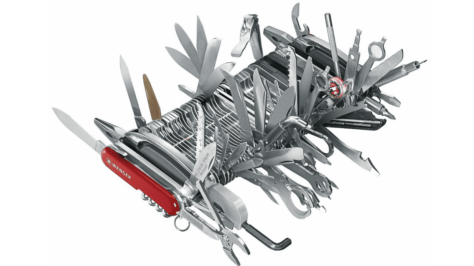 Swiss Army Knife with an exaggerated amount of attached tools which symbolizes the many roles a COO can perform