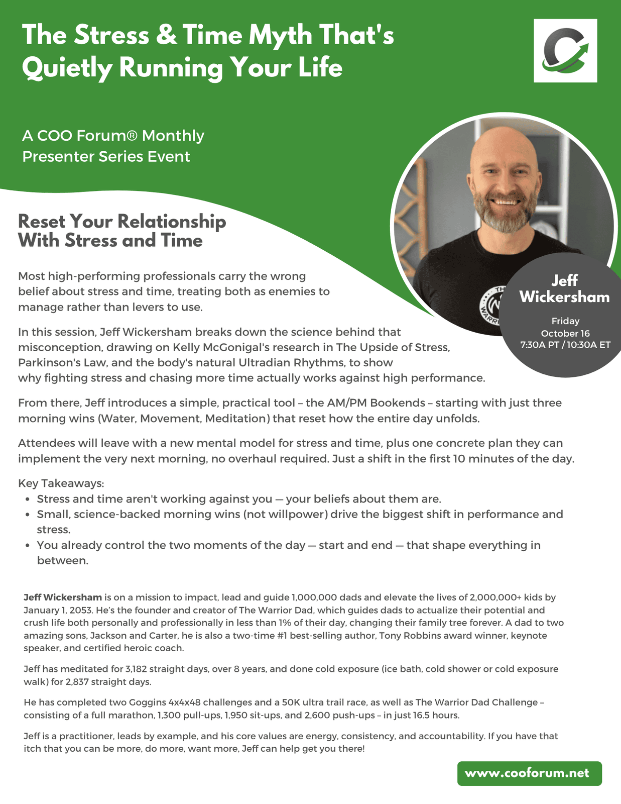COO Forum Upcoming Presenter Series session