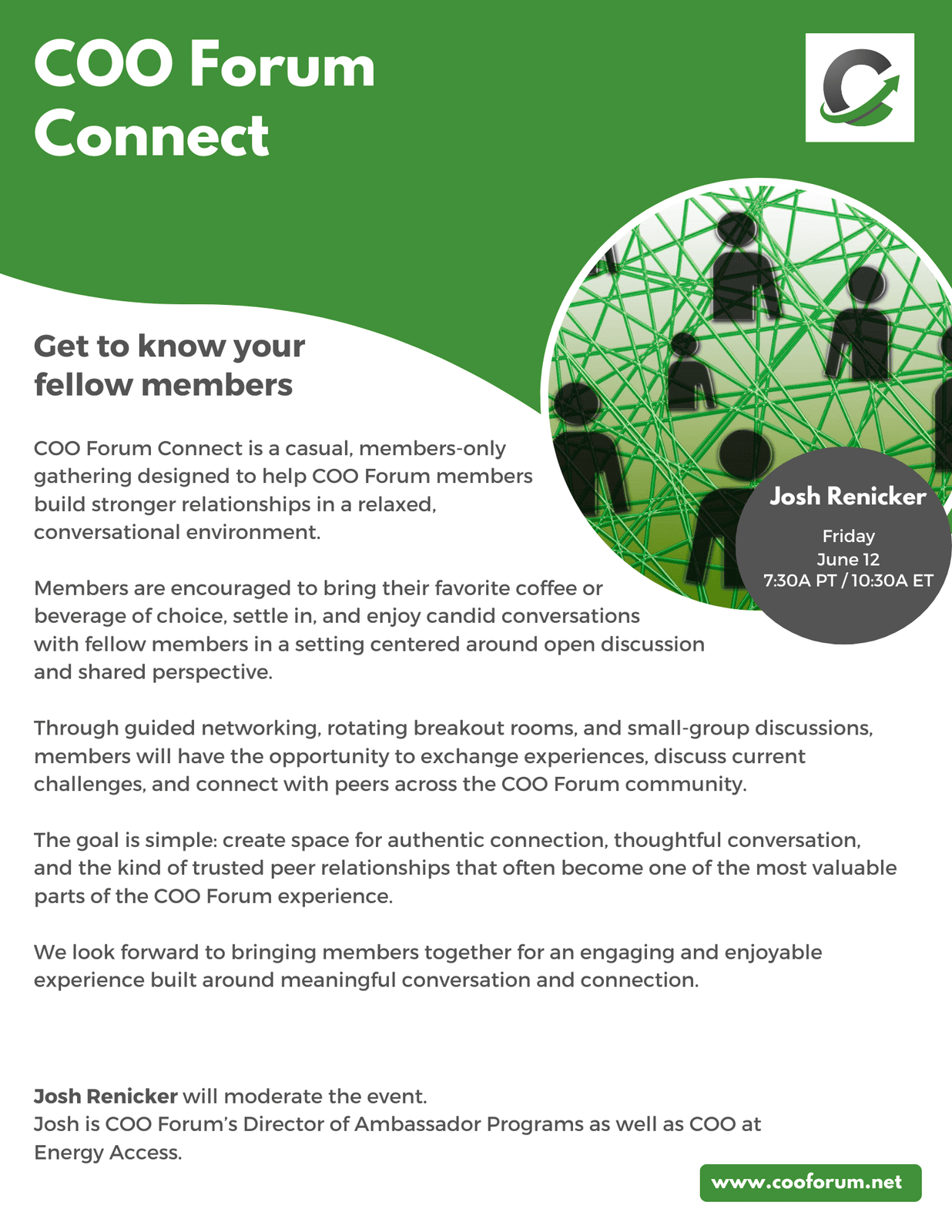 COO Forum Upcoming Presenter Series session